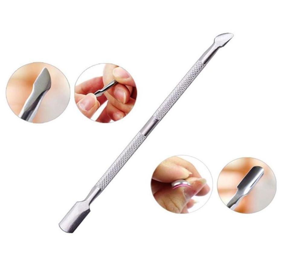 

NAT011 stainless Double Cuticle Remover Diy Nail Art Manicure Stainless Steel Spoon Shape Pusher dead skin Remover Manicure Tool6224964