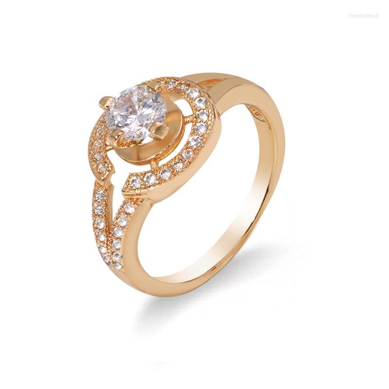 

Cluster Rings MxGxFam Fashion Jewelry For Women Gold Plated Cubic Zircon
