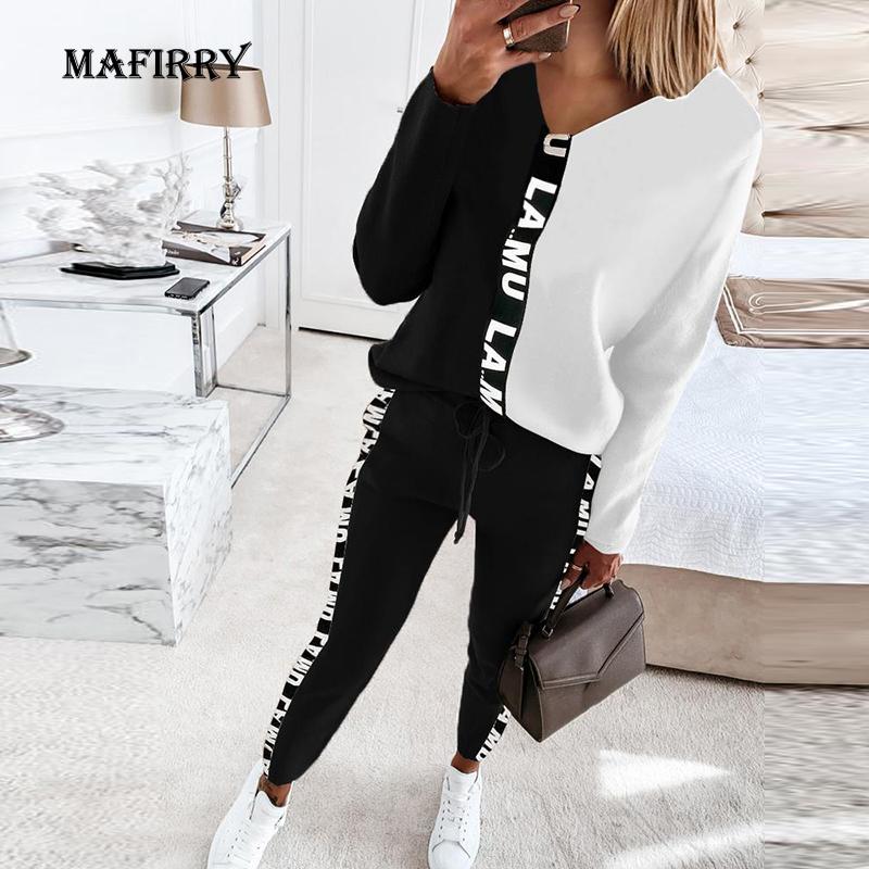 

Pants WOMEN CASUAL VNECK FULL SLEEVE ELASTIC WAIST 2PCS SUITS LOOSE PRINTING FULL PANTS SETS FASHION ELEGANT STREETWEAR DROPSHIPPING, Anchor white