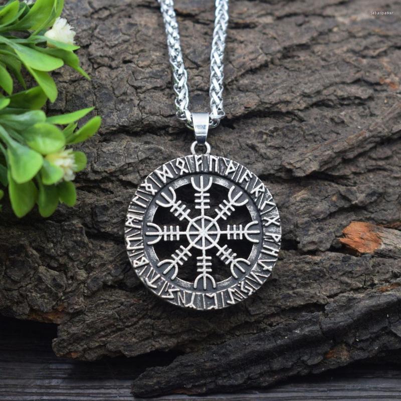 

Chains Sanlan Norse Viking Vegvisir Compass Rune Necklace "Wayfinder" Jewelry
