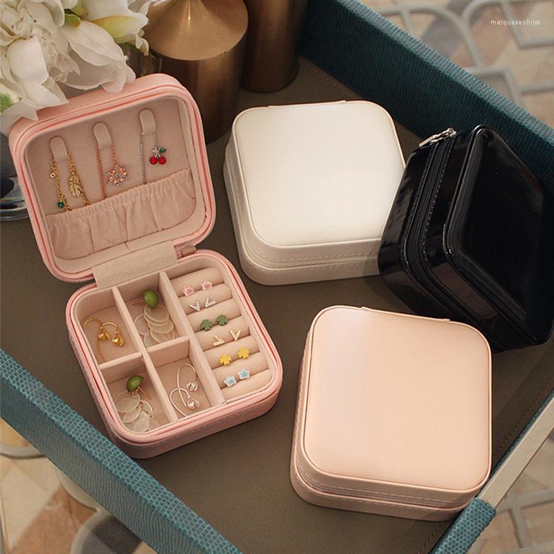 

Jewelry Pouches Portable Storage Box Home Travel Earrings Necklace Ring Mini Layered Organizer Display Case