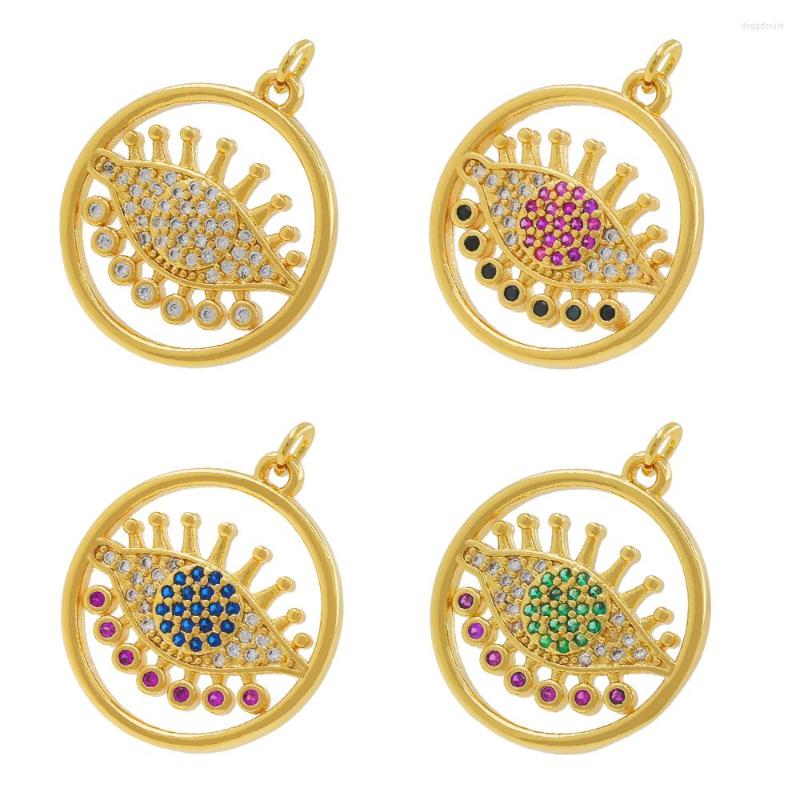 

Pendant Necklaces Bohemia Gold Plated Eye Shape Charm For Necklace Accessories