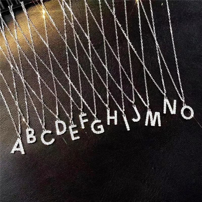 

pendants Necklaces Chains charm 26 Letter Pendant Zircon Tibetan Silver Color Statement Party Wedding Pendants necklace for women men Jewelry