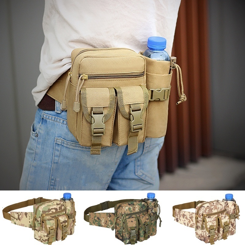 

Waist Bags Men's Tactical Casual Fanny Waterproof Pouch Waist Bag Packs Outdoor Military Bag 230420, Sand