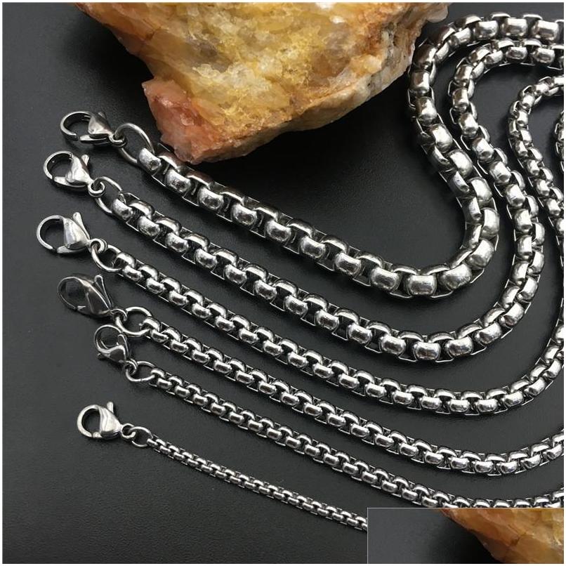 

Chains Hip Hop Stainless Steel 1.5Mm 2Mm M 4Mm Cube Chain Womens Choker Necklace For Men Hiphop Jewelry Gift Drop Delivery Necklaces Dhy8A