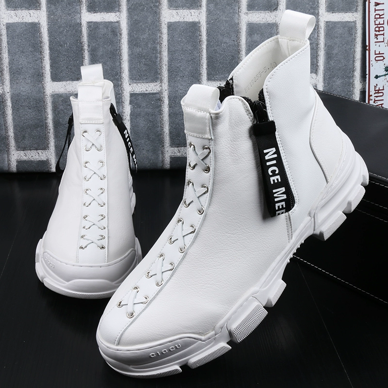

New Boots autumn men high help small white shoes casual male youth joker sports board 38-44 b3