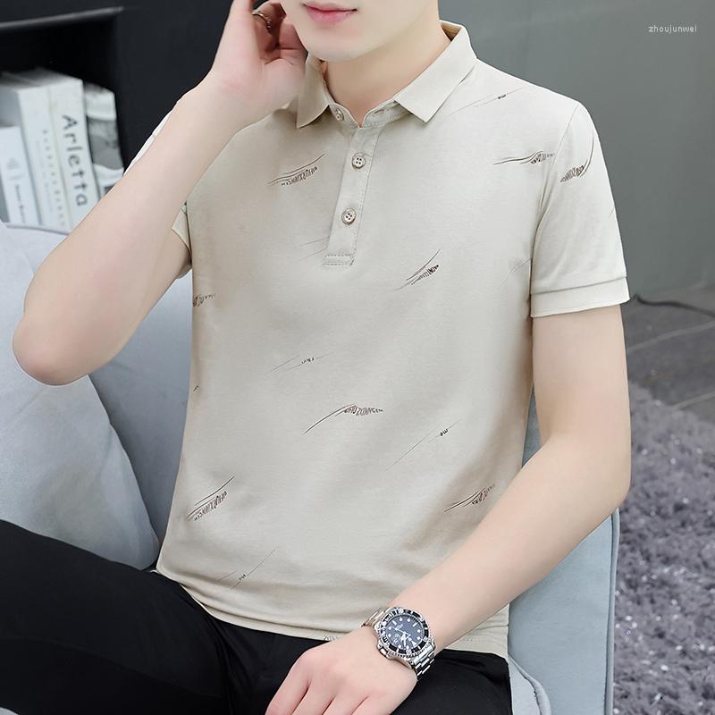 

Men's Polos 2023 Men's Cotton Printed Selling Polo Shirt Spring Summer Business Leisure Breathable Lapel For Man, Blue