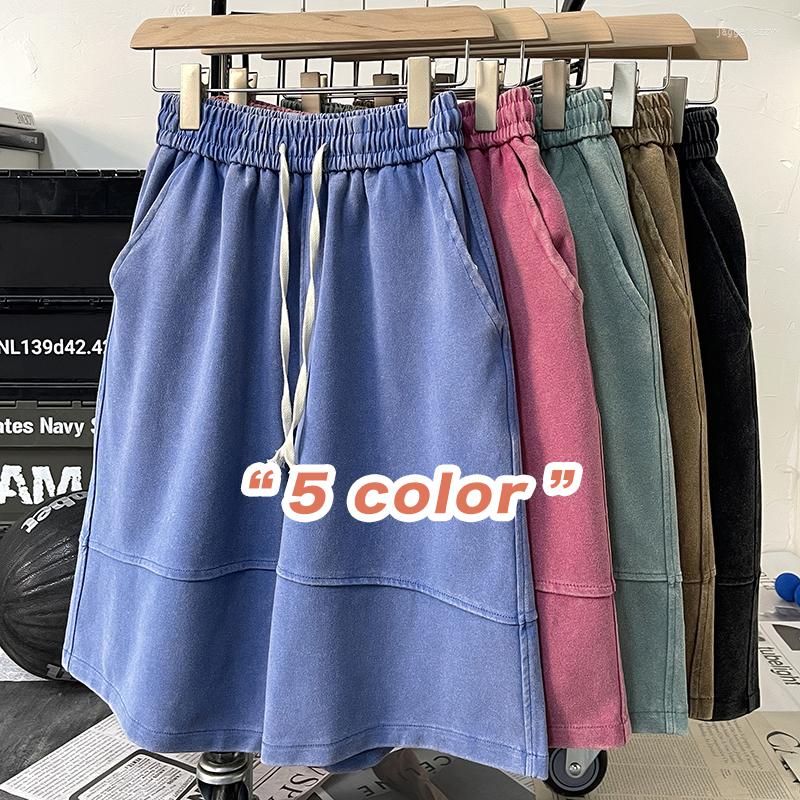

Men's Shorts Summer Washed Cotton Retro Streetwear Drawstring Waist Loose Black Men 4XL 5XL, Green