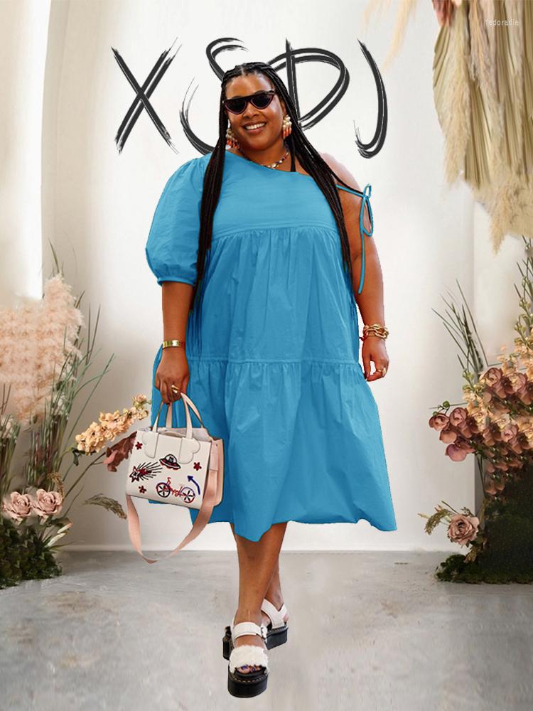 

Plus Size Dresses Summer Dress Women 2023 Elegant Sexy Short One Shoulder Casual Loose Fit Wholesale Drop, Yellow