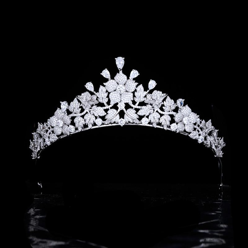 

Hair Clips & Barrettes Forest Series Bridal Wedding Crown Zircon Floral Bride Tiaras Headdress Jewelry Accessories HQ0462