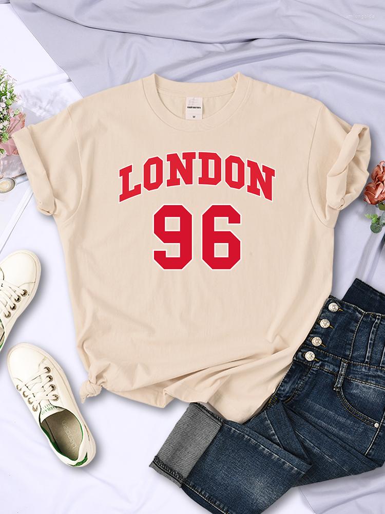 

Women' T Shirts London 96 Red Letter Printed Women Tee Clothes Vintage Hip Hop Streetwear Crewneck All-math Casual Short Sleeve Soft Female, Green