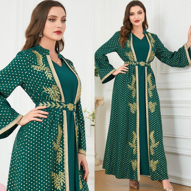

Ethnic Clothing Arabic Kaftan 2 Pcs Print Evening Dresses For Women Muslim Wedding Party Gowns Abaya Dubai Turkey Islam Clothes Spring Set
