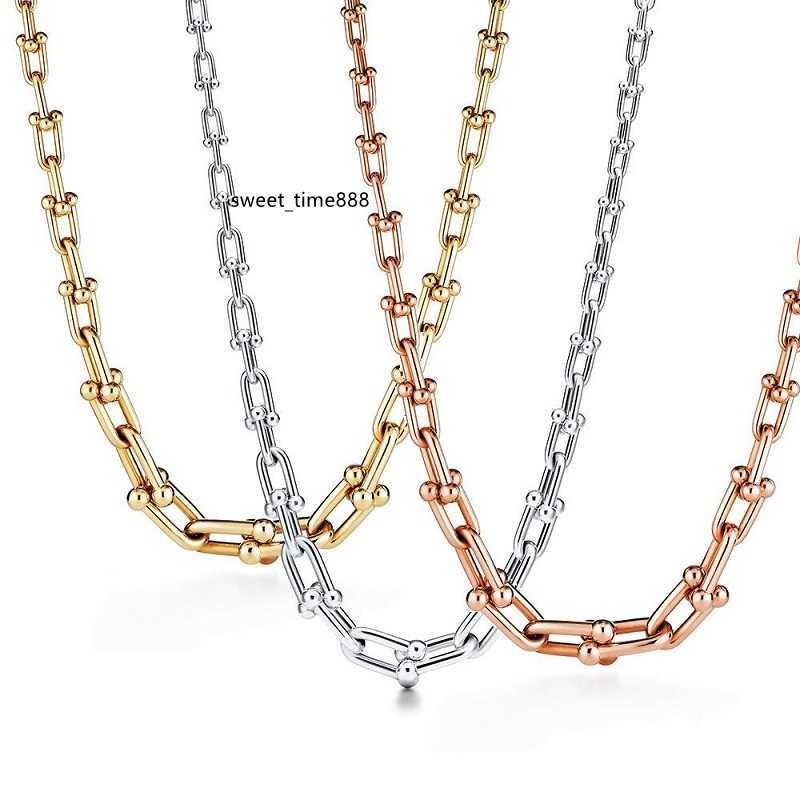 

Memnon Jewelry 925 Sterling Silver Chain Necklaces For Women U-shaped Graduated Link Necklace With Rose Gold Color Wholesale