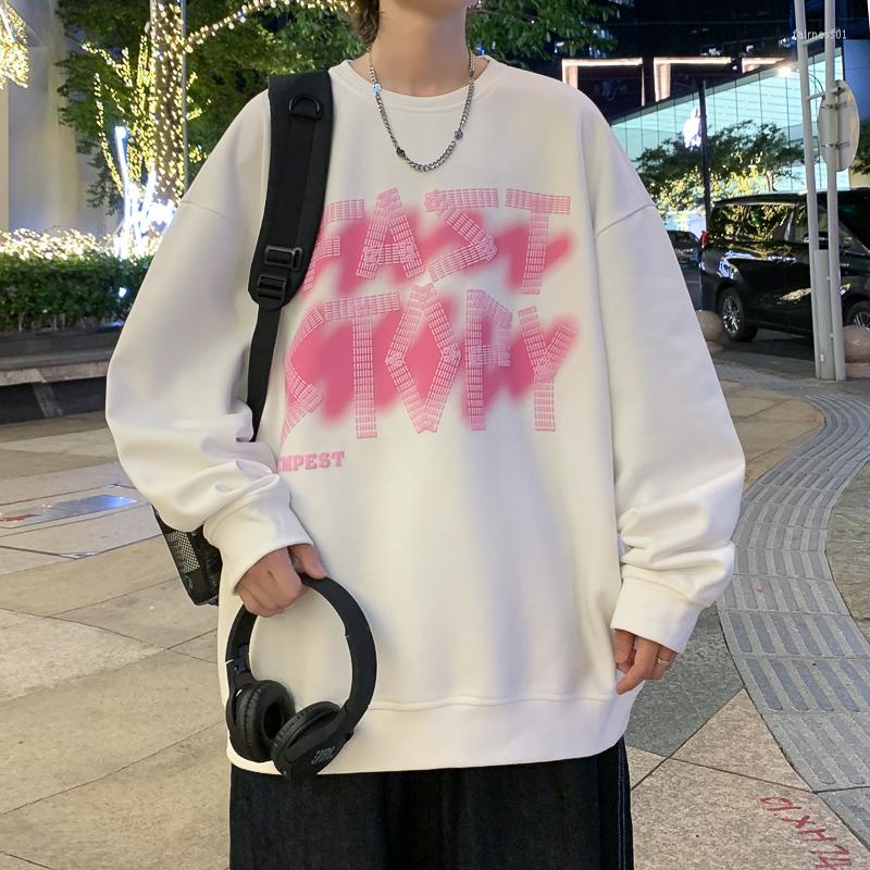 

Men's Hoodies 2023 Spring Light Luxury Fashion Round Neck Sweater Men Coat Loose Casual Couples Boutique Clothing Simple Style, Beige