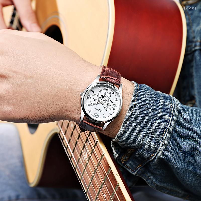 

Wristwatches 2023 Men's Non-Mechanical Watch Business Clock Quartz Wristwatch Male Relogio Masculino Saati, Brown-black