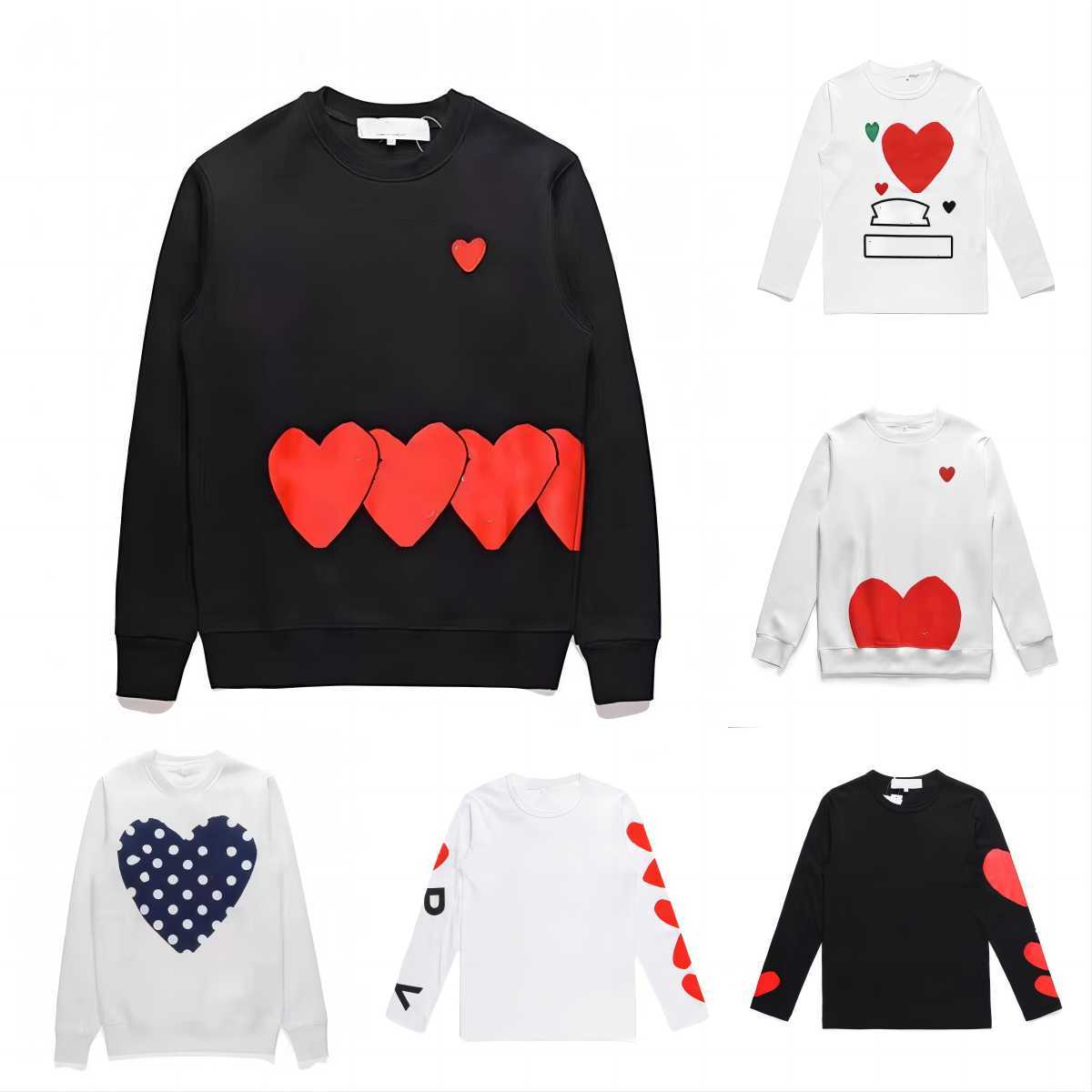 

Men's Hoodies Sweatshirts 22s Designer Play Commes Jumpers Des Garcons Letter Embroidery Long Sleeve Pullover Women Red Heart Loose Sweater Clothing fgb
