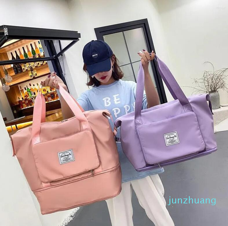 

Bag Waterproof Folding Travel Expandable Handbag Yoga Swimming Fitness Boarding 22 Women Shoulder Tote bag, Gray