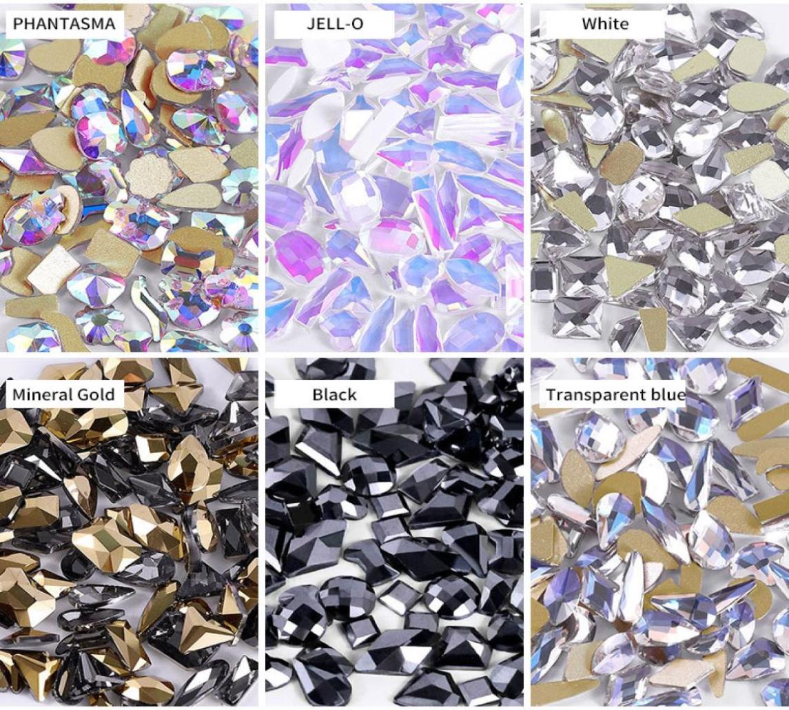 

Mixed 100Pcs Nail FlatBack Super Glitter Crystal AB Rhinestone Bright Black Nail Art Rhinestones Stone DIY Manicure Decorations2995815