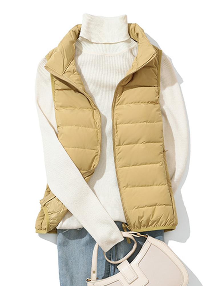 

Parkas SEDUTMO Winter Duck Down Vest Women Short Casual Warm Fashion Slim Jackets Autumn Pocket Basic Waistcoat ED1825, White