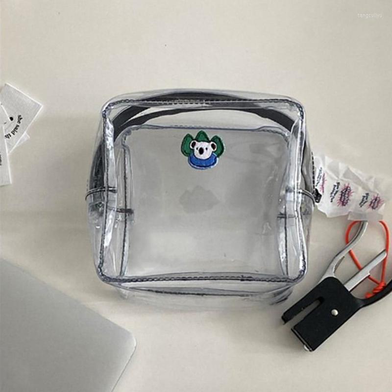 

Cosmetic Bags INS Transparent Bag Cute Koala PVC Women Zipper Clear Makeup Beauty Case Travel Bath Toiletry Storage Wash