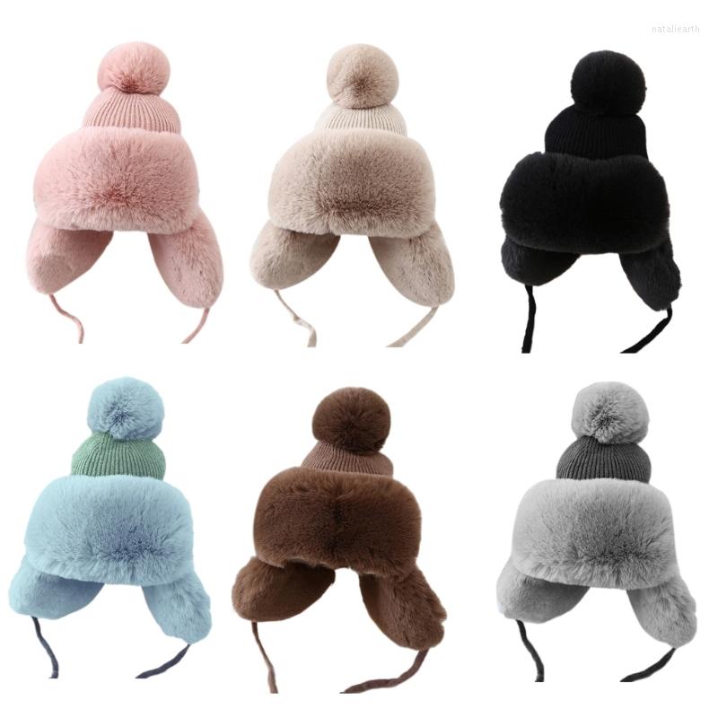 

Berets Lady Winter Warm Hat Girls Ushanka Caps Thicken Soft Plush Lining Breathable Women Hats Headwear Outdoor Sports, Gray