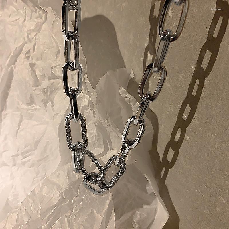 

Choker Exaggerated Cubic Zirconia Neck Chain Punk Style Splicing Necklaces For Women Korean Fashion Charm Necklace Trendy Jewelry