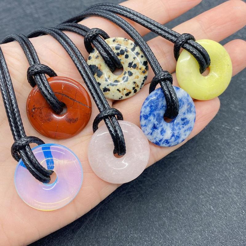 

Pendant Necklaces Wholesale Natural Stone White Pine Obsidian Donut Necklace 5x25mm Exquisite Charm Jewelry DIY Bracelet Earring Accessories