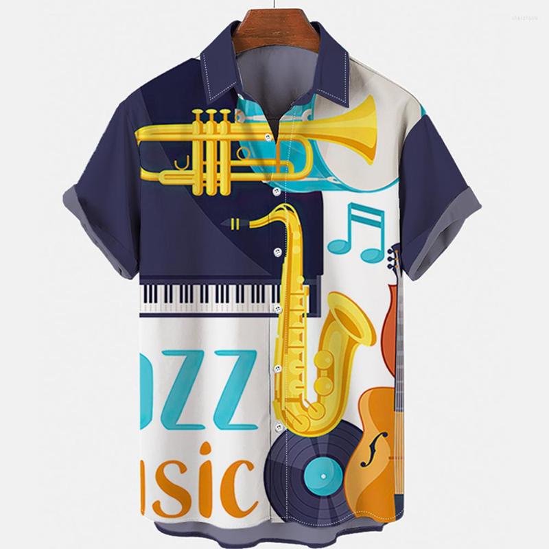

Men's Casual Shirts Summer Men's Loose Rock Music 2023 Fashion Streetwear Male 3D Print Social Party Beach Short Sleeve Blouses Clothing, Cs-1618