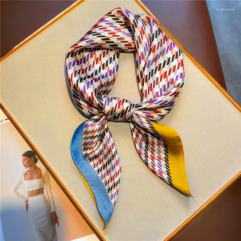 

Scarves 70 CM Square Silk Scarf Women's Satin Decorative Hair Gift Neckerchief Chiffon Hijabs Bandana Shawl