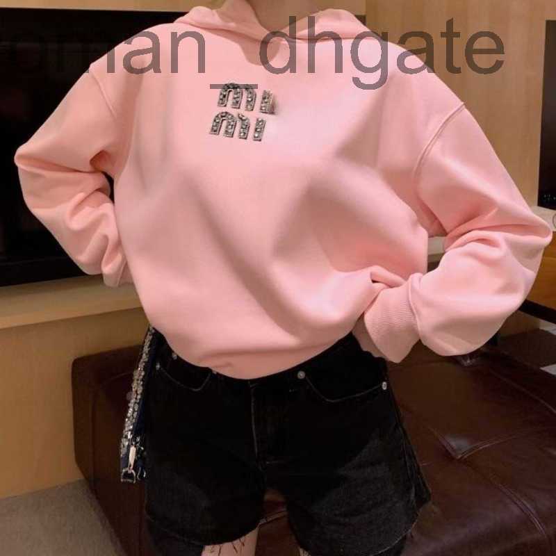 

Men' Hoodies & Sweatshirts DesignerTechnology fleece hooded sweater women hoodie with diamond embroidery sweatshirt casual loose pullover coat FMR0, Pink