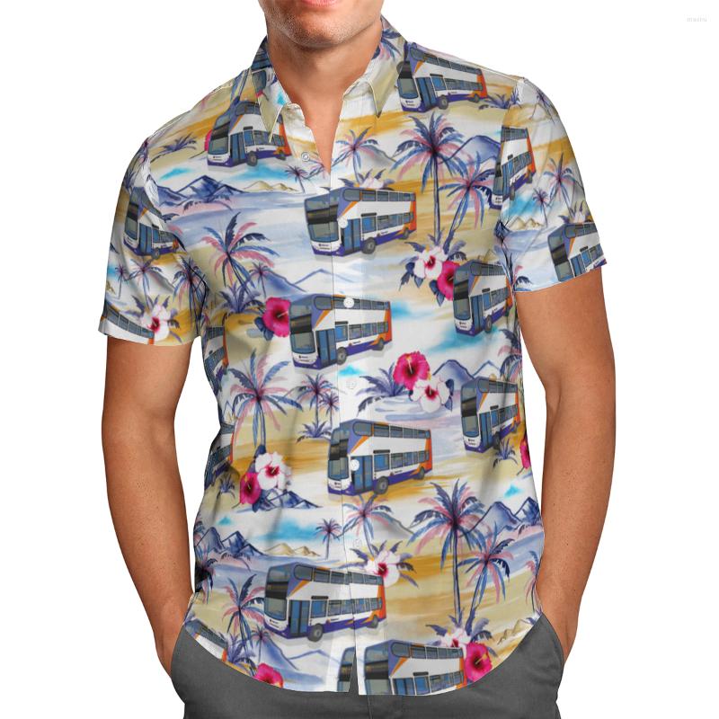 

Men' Casual Shirts Bus 3D Print Beach Hawaiian 2023 Summer Anime Shirt Short Sleeve Streetwear Oversized 5XL Camisa Social Chemise, 04