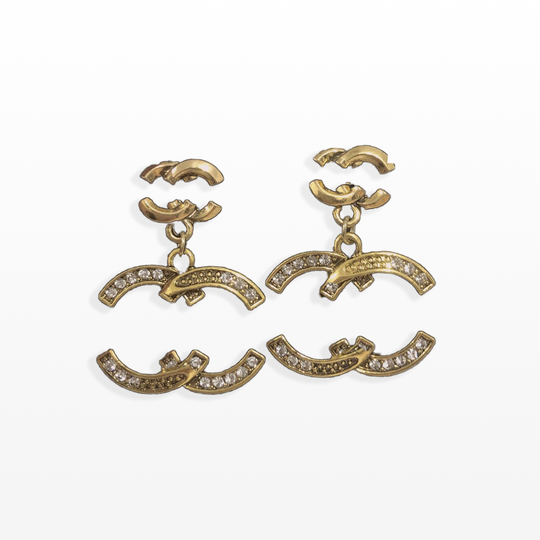 

18k Gold Plated Diamond Earrings Charm 2023 New Style Women Dangle Earrings Designer Gift Jewelry Fashion Exquisite Love Alloy Earrings Party Jewelry Wholesale