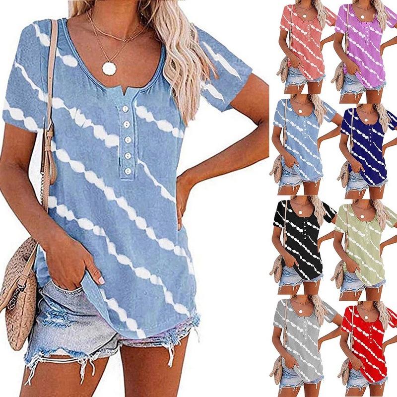 

Women' T Shirts Loose T-shirts Women Jumpers Short Sleeve V-neck Tops Woman Pullovers Female Summer Sexy Striped Cotton Cloth Undershit, Black