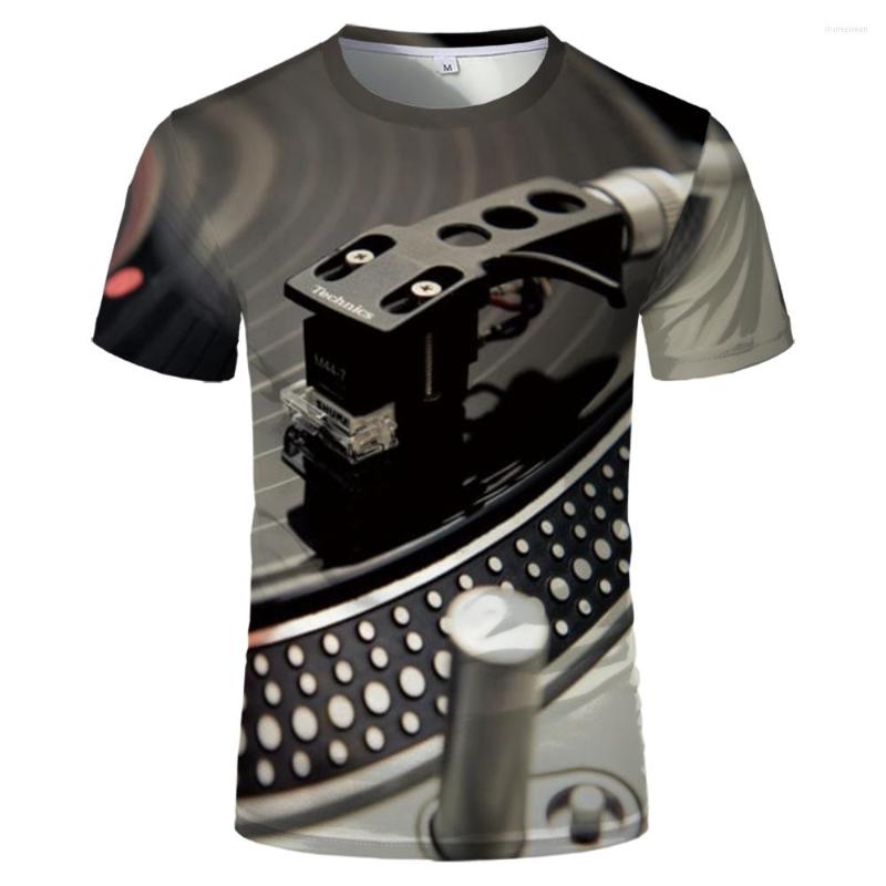 

Men's T Shirts 3d Record Player Printing T-shirt (multi-color Optional) Summer Large Size Customization Round Neck, Txx03126hd
