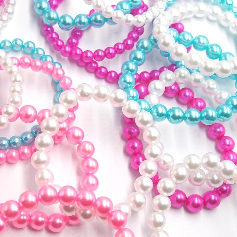 

Charm Bracelets 43mm Inner Diameter Acrylic Imitated Pearl 6/8mm Beaded Stretchy Elastic Bracelet Kid Children Little Girl Customized