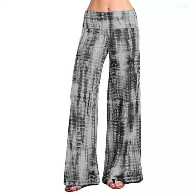 

Women's Pants Mid Waist Sports Tie Dye Easy Care Casual Elastic Women Wide-Leg Polyester Full Length All-Season, Purple