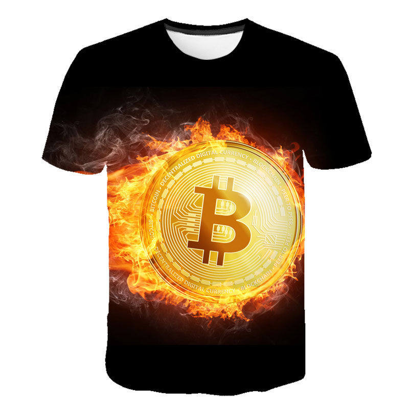 

daijianglai Cotton Fabric Digital Currency 2022 Men's Casual Rend Printed T-shirt