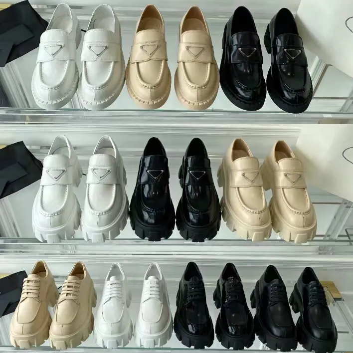 

Designer casual shoes Monolith Shoes Platform Loafer Patent Leather Women Sneaker Chunky Heel Rubber Shoe Ladies Loafers