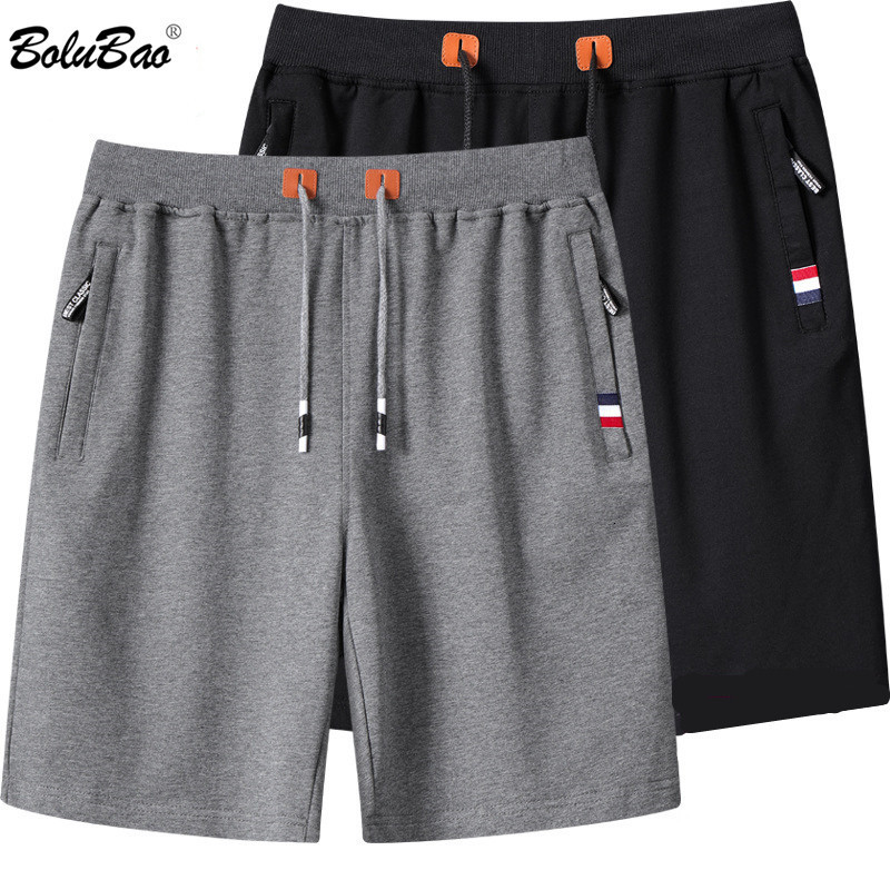 

Men's Shorts BOLUBAO Summer Casual Trend Brand Solid Color Cotton Running Drawstring Male 230419, Black
