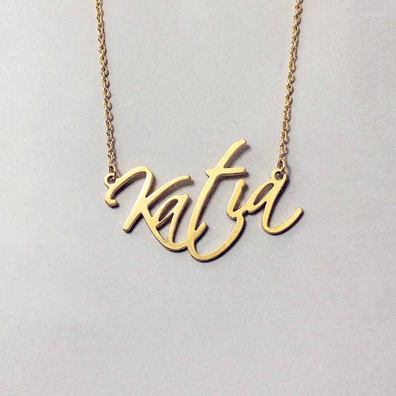 

Chains Nameplate Necklace Personalized Collier Name Custom Plate Jewelry