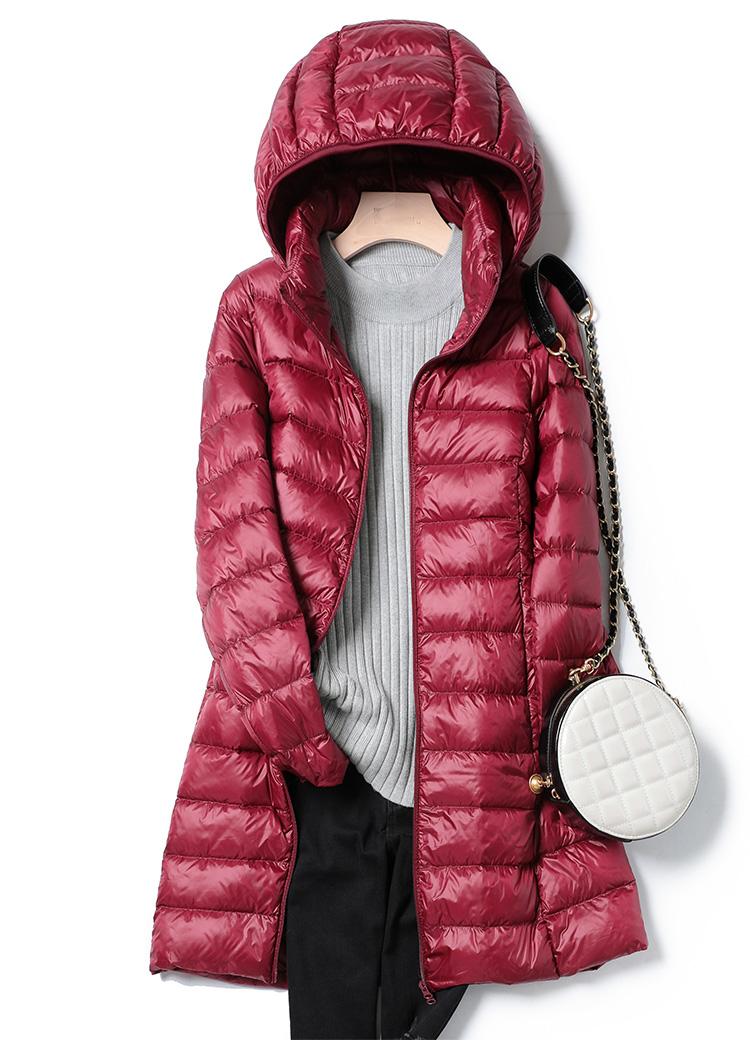 

Parkas Duck Down Jacket Women Winter 2021 Outerwear Coats Female Long Casual Light ultra thin Warm Down puffer jacket Parka branded, Pink