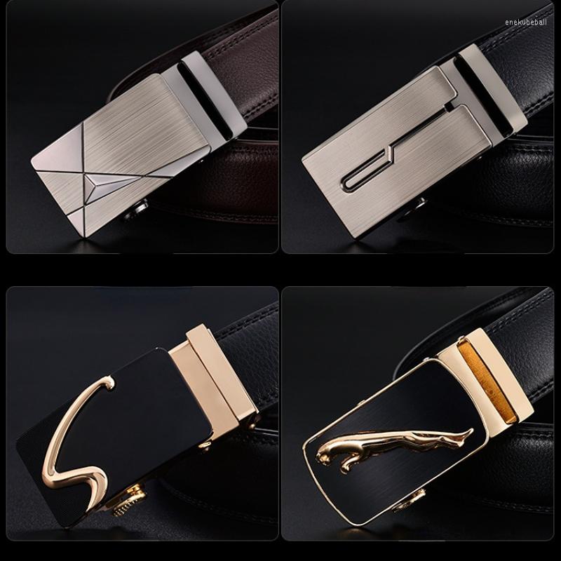 

Belts Men Automatic Buckle Belt Genune Leather Authentic Girdle For Strap Designer Women Jean Long, Black