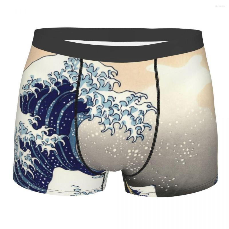 

Underpants Vintage The Great Wave Off Kanagawa Mouse Men Mount Japanese Art Boxer Briefs Shorts Panties Sexy Soft For Homme, Black