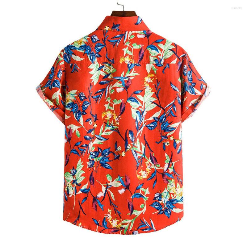 

Men's Casual Shirts Men's Short Sleeve Hawaiian Shirt Front Button Vacation Style Tee Tops Floral Tropical Regular Fit Printed Collar, Purple