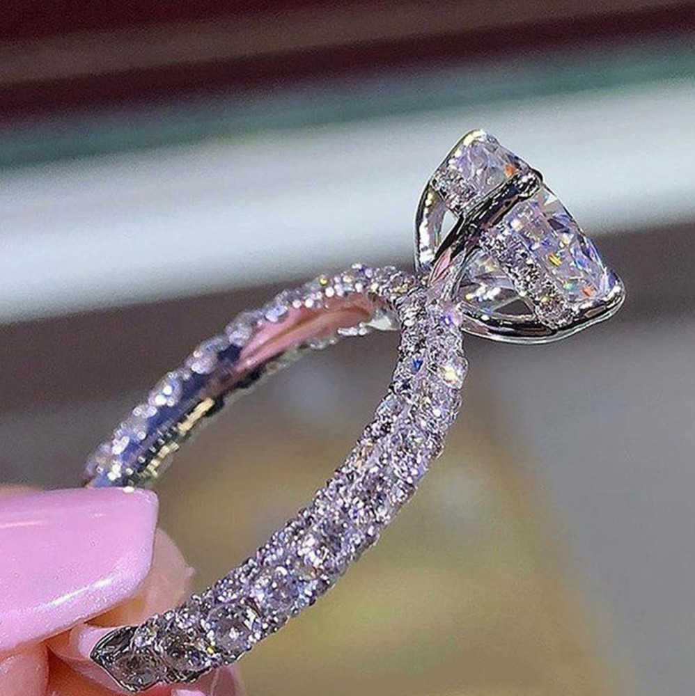 

Band Rings Womens Diamond Ring Romantic Zircon Shining Round Stone Wedding Bridal Fashion Jewelry Engagement For Women Motion current 23ess