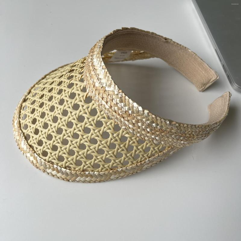 

Visors Sun Visor Hats For Women Straw Beach Cap Casual Hat Wide Brim Summer UV Protection Foldable, Beige