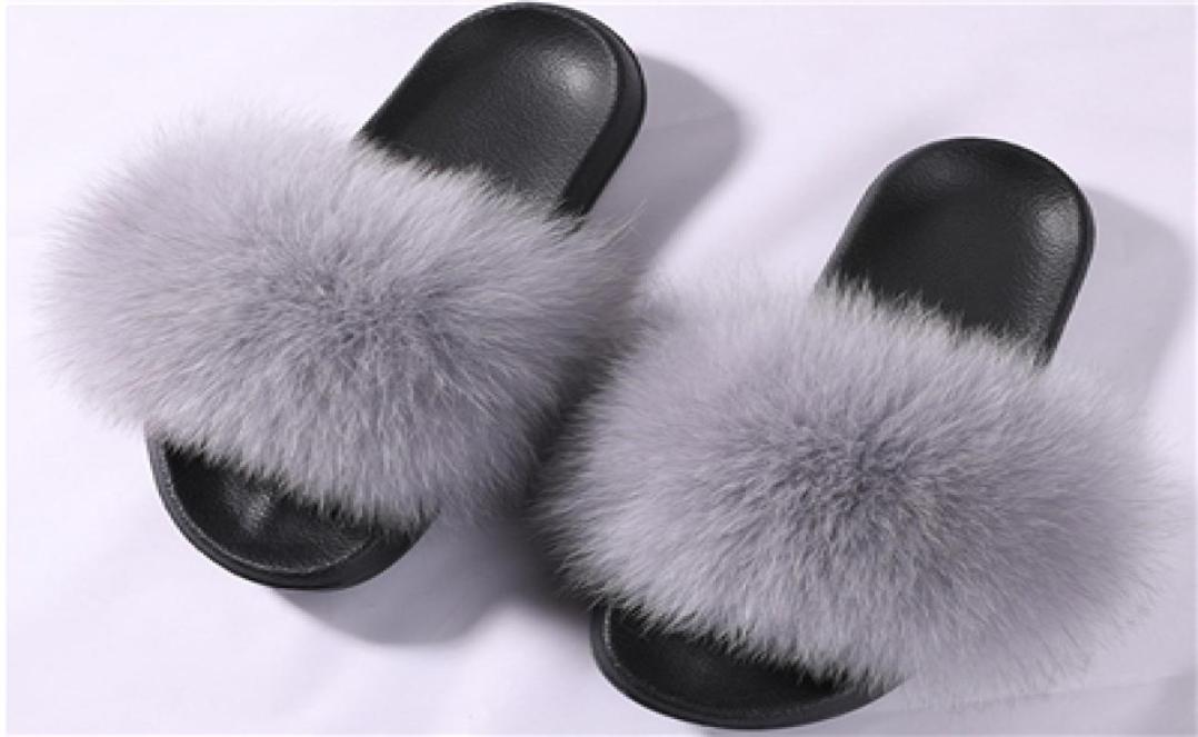 

Bravalucia Fahion Hair AutumnWinter Slippers Women Fur Home Slippers Fluffy Sliders Plush Furry Home Shoes Women modis5044307, Orange