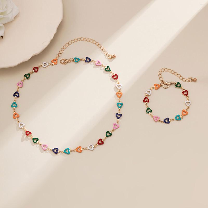

Chains Colorful Initial Choker For Women Stainless Steel Heart Pendant Necklace Fashion Shell Jewelry Boho Accessories