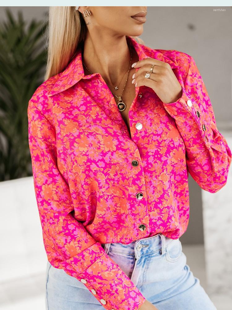 

Women' Blouses Spring Women Top Fashion Long Sleeve Print Casual Tops Shirt Elegant Office Female Holiday Party Shirts 2023 Autumn, 988