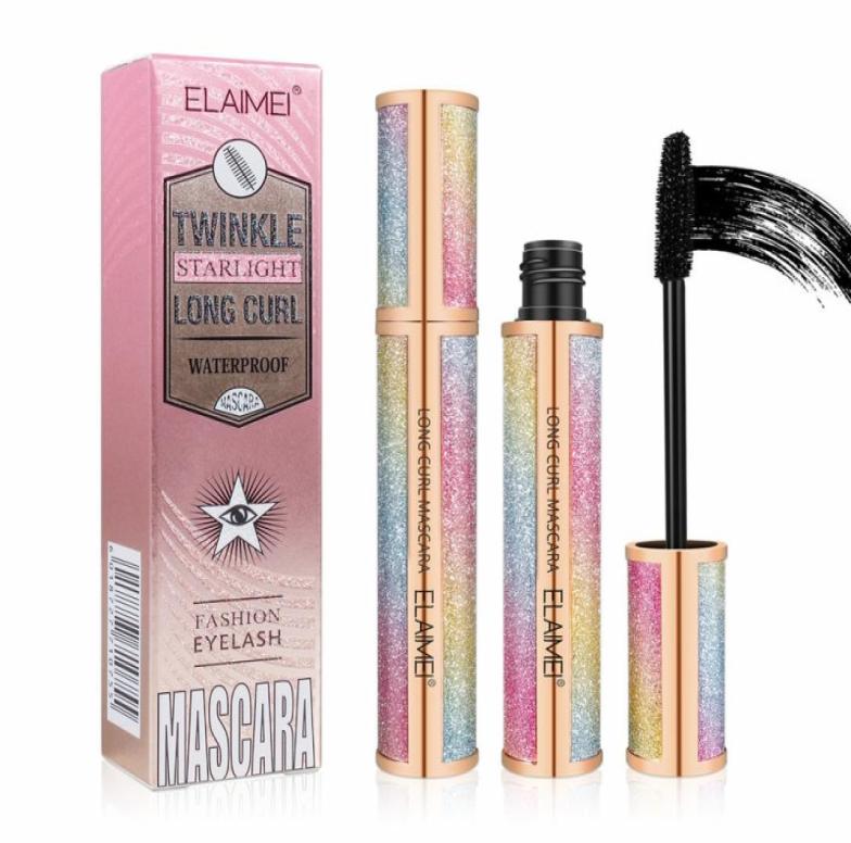 

ELAIMEI 4D Volume Waterproof Silk Curl Fiber Lash Mascara Starry Eyelash Extension Black Thick Mascaras Cosmetics3659220